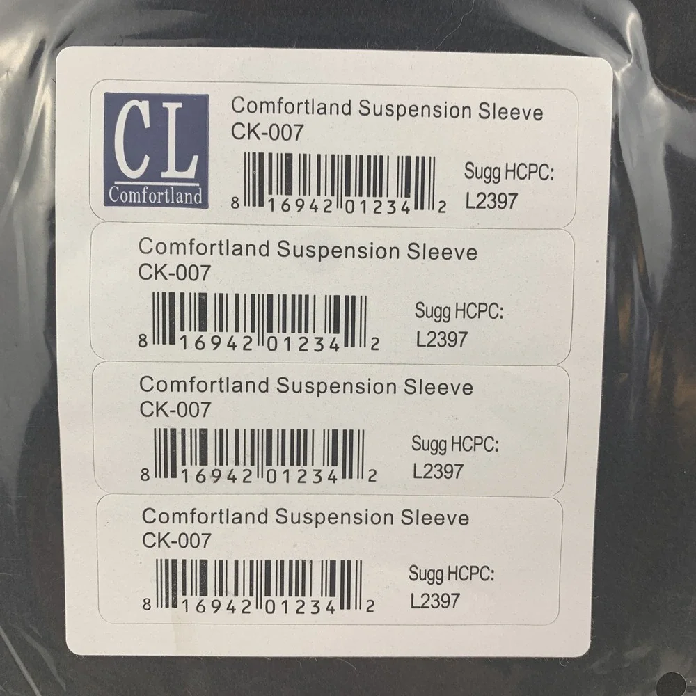 NEW Comfortland CK-007 Knee Brace Suspension Sleeve L2397‎ Black Comfort Land